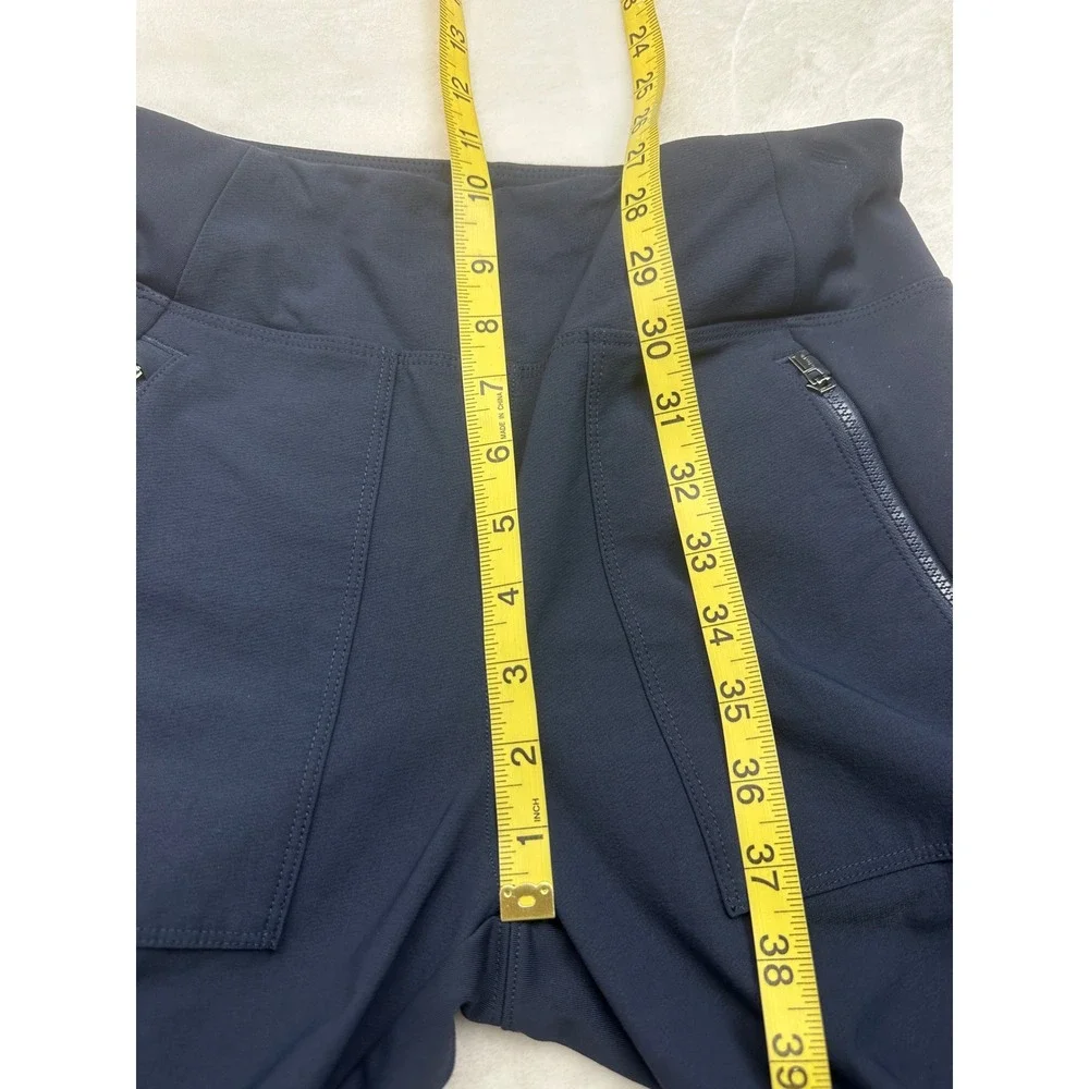 Athleta Cargo Pants Women 6 Navy Blue Headlands Hybrid Tapered Zipper Pockets